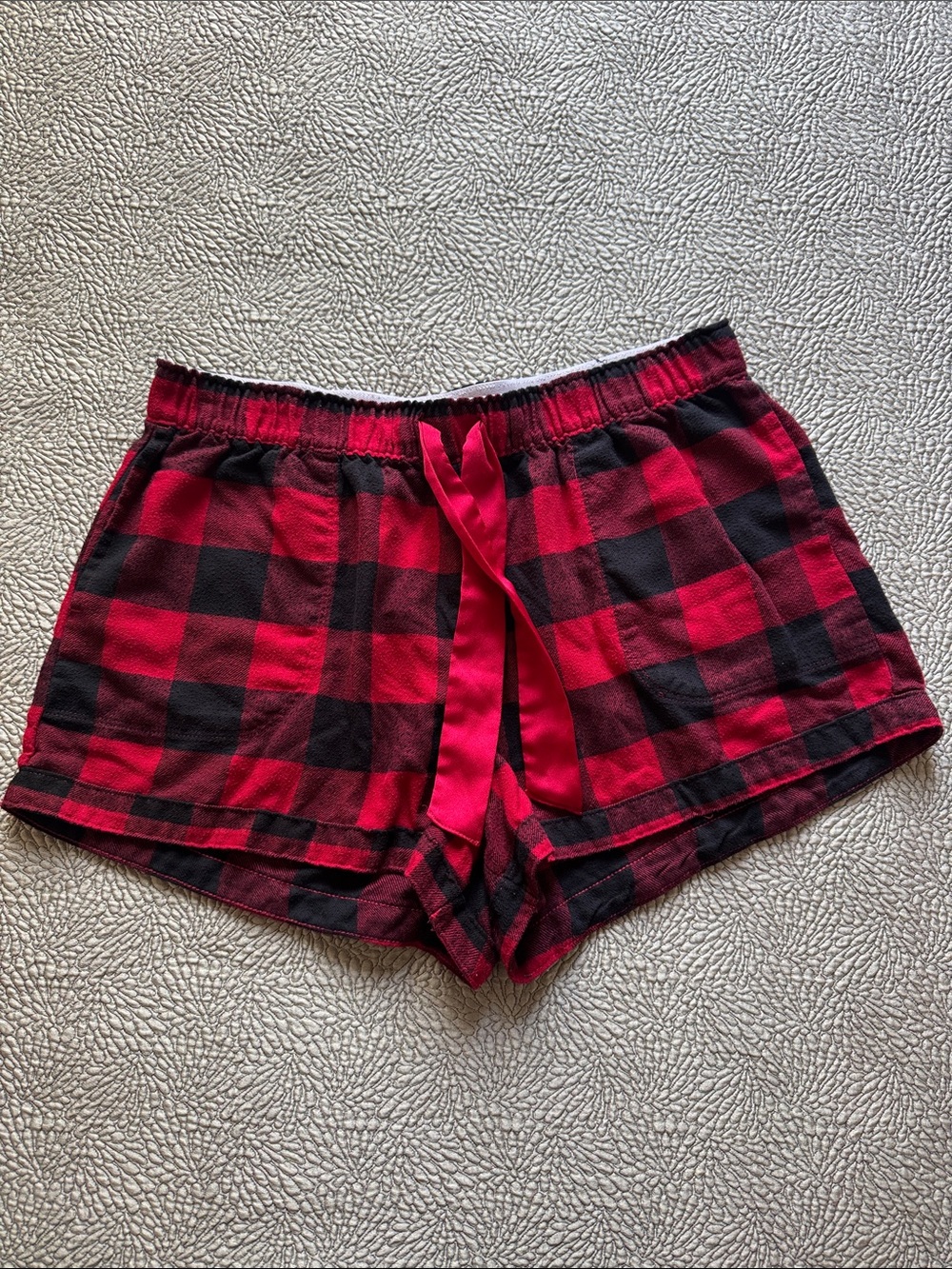 Hollister Red and Black Plaid Lounge Shorts